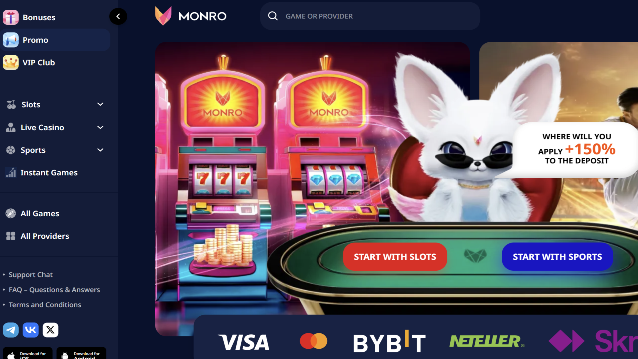 Monro Casino website